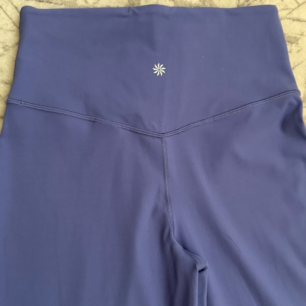 Athleta Elation Wide Crop Pant Powervita Yoga Leggings Blue Purple S - Picture 7 of 9